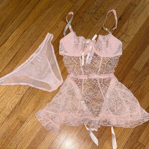 Victoria’s Secret Pink Lace Lingerie Set